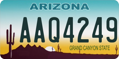 AZ license plate AAQ4249