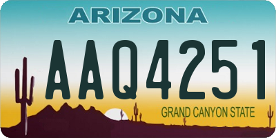 AZ license plate AAQ4251