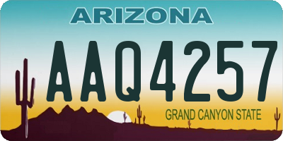 AZ license plate AAQ4257