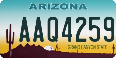 AZ license plate AAQ4259