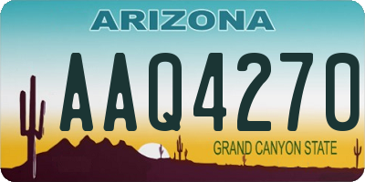 AZ license plate AAQ4270