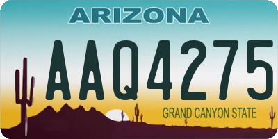 AZ license plate AAQ4275