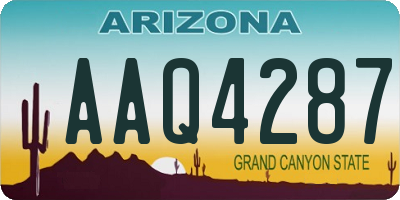 AZ license plate AAQ4287