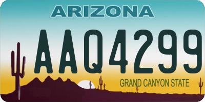AZ license plate AAQ4299