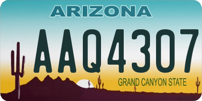 AZ license plate AAQ4307