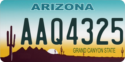 AZ license plate AAQ4325