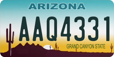 AZ license plate AAQ4331