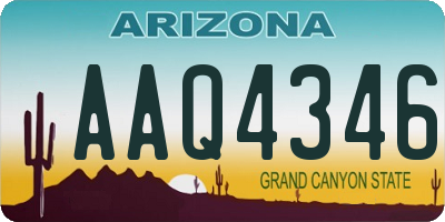 AZ license plate AAQ4346