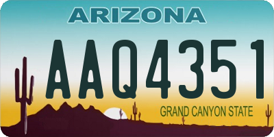 AZ license plate AAQ4351