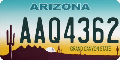 AZ license plate AAQ4362