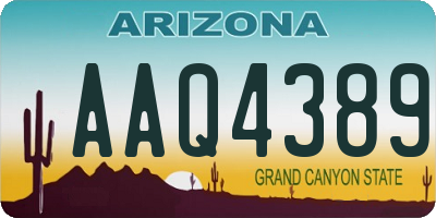 AZ license plate AAQ4389