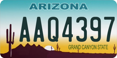 AZ license plate AAQ4397