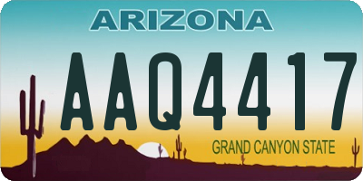AZ license plate AAQ4417