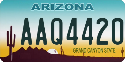 AZ license plate AAQ4420