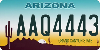 AZ license plate AAQ4443