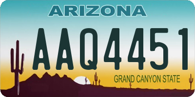AZ license plate AAQ4451