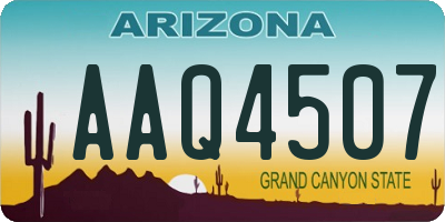 AZ license plate AAQ4507