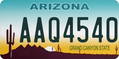AZ license plate AAQ4540