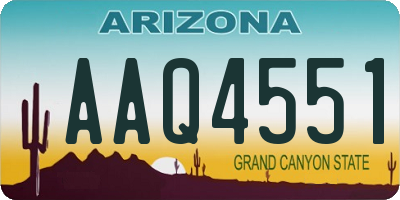AZ license plate AAQ4551