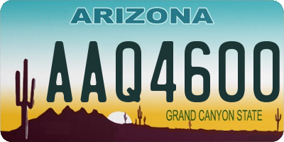 AZ license plate AAQ4600