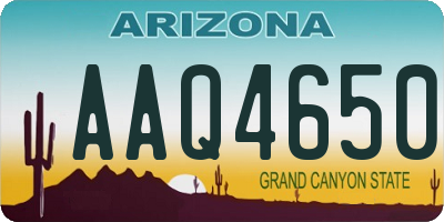 AZ license plate AAQ4650