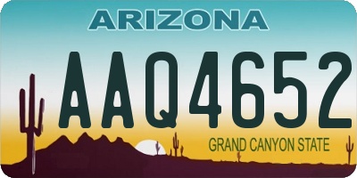AZ license plate AAQ4652