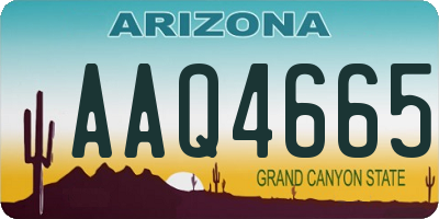 AZ license plate AAQ4665