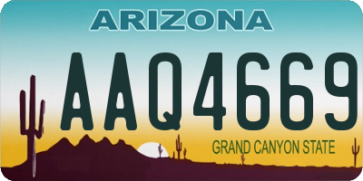 AZ license plate AAQ4669