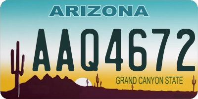 AZ license plate AAQ4672