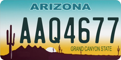 AZ license plate AAQ4677