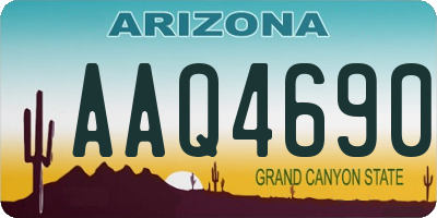 AZ license plate AAQ4690