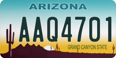 AZ license plate AAQ4701