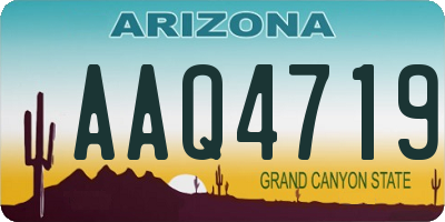 AZ license plate AAQ4719