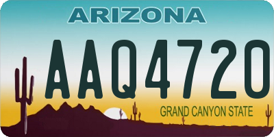 AZ license plate AAQ4720