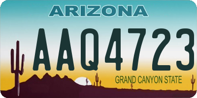 AZ license plate AAQ4723