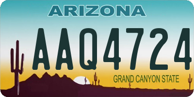 AZ license plate AAQ4724