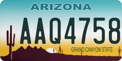 AZ license plate AAQ4758
