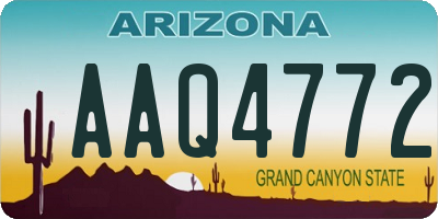 AZ license plate AAQ4772