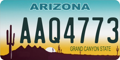 AZ license plate AAQ4773