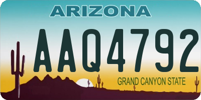 AZ license plate AAQ4792