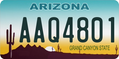 AZ license plate AAQ4801