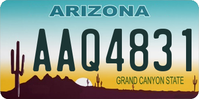 AZ license plate AAQ4831
