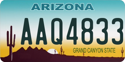 AZ license plate AAQ4833