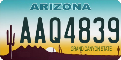AZ license plate AAQ4839