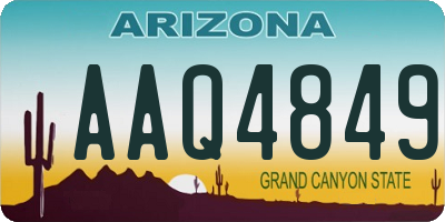 AZ license plate AAQ4849