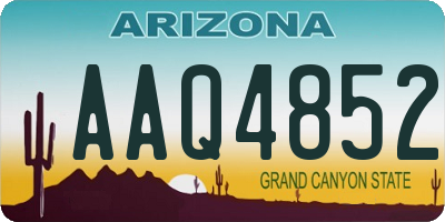 AZ license plate AAQ4852