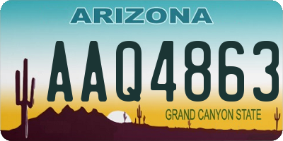 AZ license plate AAQ4863