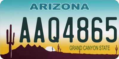 AZ license plate AAQ4865