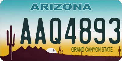 AZ license plate AAQ4893