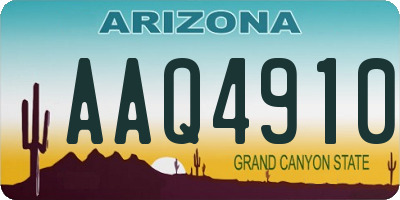 AZ license plate AAQ4910